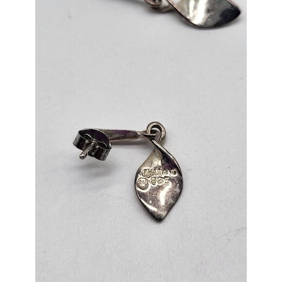 Vintage 925 Sterling Silver Minimalist Petite Dangle Drop Earrings SU Thailand - Picture 4 of 9